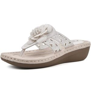 Women's White Floral Sandals